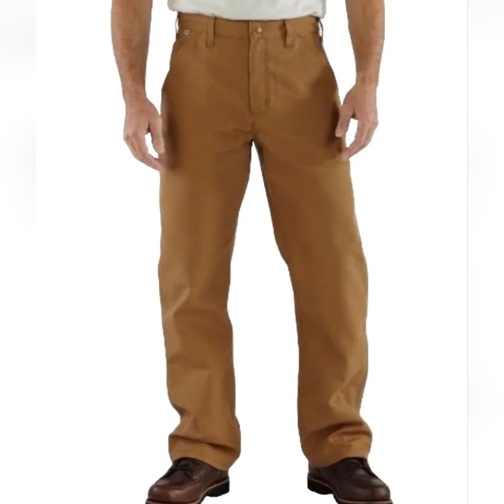 Carhartt FR Jeans Duck Work Dungaree Pants Utility Bootcut Brown Men 48 X 30 New